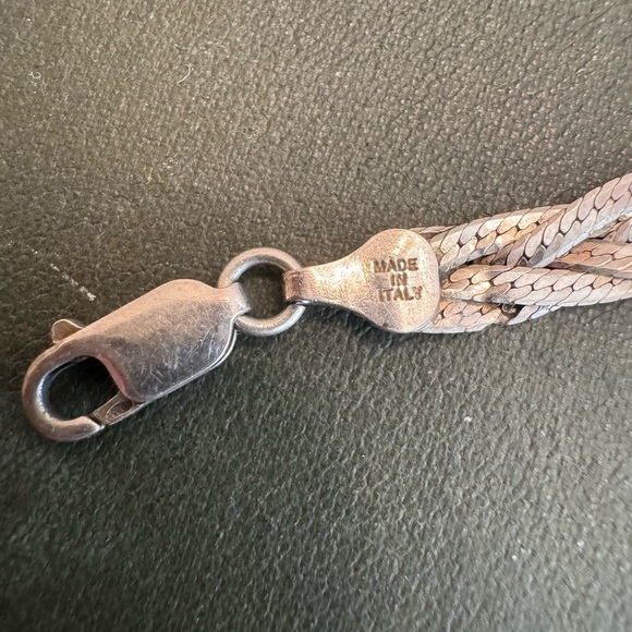 Vintage 925 Sterling Silver Made in Italy Herringbone Braided Bracelet - Picture 10 of 10